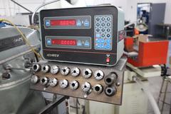 Bridgeport Vertical Mill with Acer Electronic Variable Speed Head, 0=4,500 RPM, 2 Axis DRO, Power Table Feed