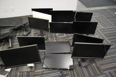 Monitors (17) w Misc. Monitor Arms And Stands