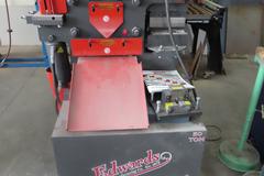 Edwards 50 Ton Hydraulic Iron Worker, Coper/Notcher, Flat Shear, Angle Shear, Single Phase
