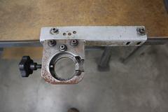 Steel Frame Work Bench with Particle Board Top, Lower Shelf and CAT40 Tool Vise