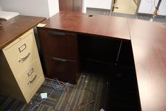 Desk with Return, 2 Hon 2-Drawer File Cabinets, Office Chair and Contents