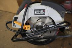 Chicago Electric Corded 7-1/4" Circular Saw with Extra Blades, 1/4 Sheet Palm Sander, and Mini Sander