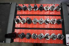 Haas Rolling Tool Cart 32 Pocket with Assorted CAT40 Tool Holders, Different Types and Brands