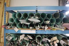 Surplus Aluminum and Steel, Mostly Bars and Rods -Includes Shelving Unit