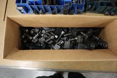 Clamp Hardware In Racks and Bins, Mostly 1/2", Studs, Nuts, Risers, Strap Clamps and More