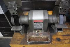 KO Lee End Mill Grinder with Attachments, Craftsman Double End Bench Grinder and Maple Top Work Bench