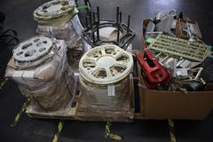Pallets of Aluminum Scrap Parts and Some Steel Hardware