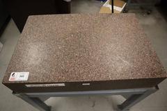 Tru-Stone Granite Surface Plate, Grade A 36" x 24" x 6",  on Heavy Duty Rolling Stand