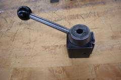 Aloris BXA Quick Change Tool Post with Assorted Slide-On Cutter Holders, 3" x 3" Base