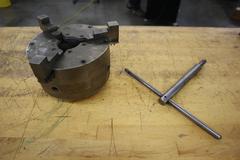 Buck 8.25" 3-Jaw Chuck, D1-4" Camlock Back, 2" Hole, Chuck Wrench