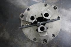 Hardinge 6" 3-Jaw Manual Lathe Chuck, with Hardened Step Jaws and HARDINGE THREAD 2 3/16 - 10, and Key