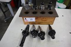ER16 Collet Type CAT40 Tool Holders (8pcs) In Wood Rack