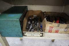 Wooden Shelf Unit with Contents of Loose HSS & Carbide Tooling