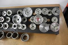 5C Step Collets and Collet Closer Rings with Wood Rack