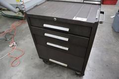 Machinist Rolling Tool Box, 3 Drawer, Open Door Bottom, with Contents