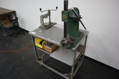 Press and Tapping Station on Rolling Cart, wiith Dake Arbor Press No.1, and EZ-Tapper Manual Hand Tapper
