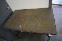 Work Bench Metal Adjustable Legs, Wood Top, Lower Shelf