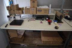 Shipping Desks (2pcs) with Contents of Boxes, Bags, Digital Scales, File Organizers