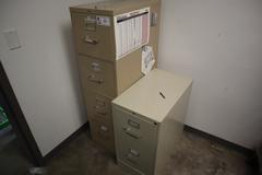 HON Vertical File Cabinets (1) 4 Drawer, (1) 2 Drawer, with Contents of Cables, Cords and Files