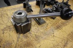 Aloris BXA Quick Change Tool Post with Assorted Slide-On Cutter Holders, 3" x 3" Base
