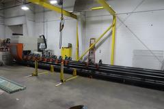 Elumatec SBZ 5-axis CNC Profile Machining Center, 5-Axis CNC Control, 10.3M / 33.8' X-Axis Travel, 20-ATC, 500mm Blade, 24,000 RPM