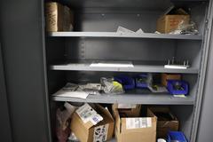 Equipto Steel 2 Door Cabinet with 7 Adjustable Shelves and Contents of Hardware and Fasteners