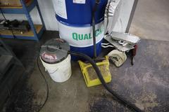 Drum of Cleaning Tools, Brooms, Squeegees, Dust Pans, Bucket Vac