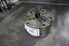 Hardinge 6" 3-Jaw Manual Lathe Chuck, with Hardened Step Jaws and HARDINGE THREAD 2 3/16 - 10, and Key