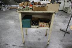 Wooden Shelf Unit with Contents of Loose HSS & Carbide Tooling