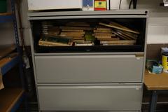 Lateral Metal File Cabinet 5 Drawer, 2 Drawer File Cabinet with Assorted Contents