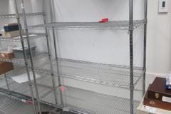 Wire Shelf Unit, with Wheels and 6 Shelves ***No Contents***