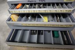 Huot Tap Indexes (2) SAE 2-56 to 1"-12, (1) Metric 3mm - 24mm, with Contents of Taps