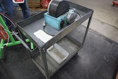 Steel Rolling Metal Shop Cart with Rotary Tumbler