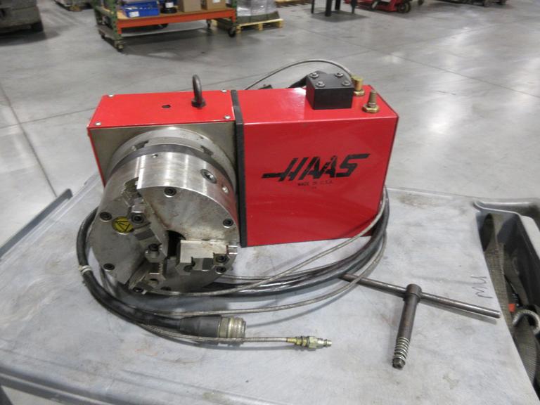 Haas HRT 210 Programmable Rotary Table (Brush Type), with Pratt Burnerd 8.25" 3-Jaw Manual Chuck