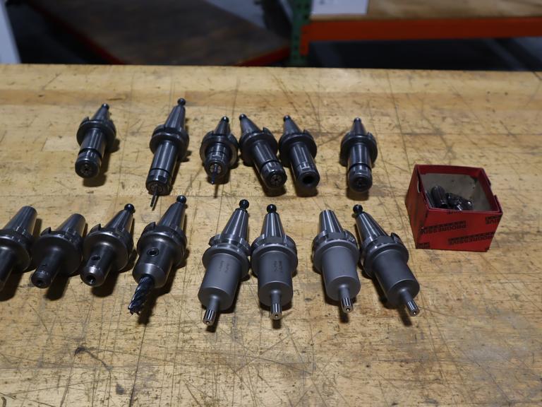 BT30 (14pcs) Tool Holders, (6) Nikken SK10 Collet Type with Extra Collets, (4) End Mill Holders, (4) .375 Pin Headed