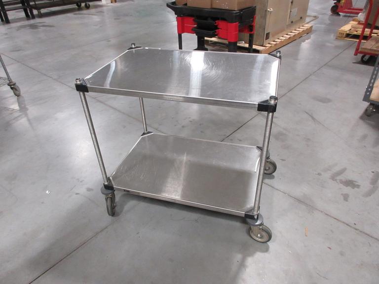 Metro Stainless Steel (2) Adjusable Shelf Cart with Swivel Caster Wheels