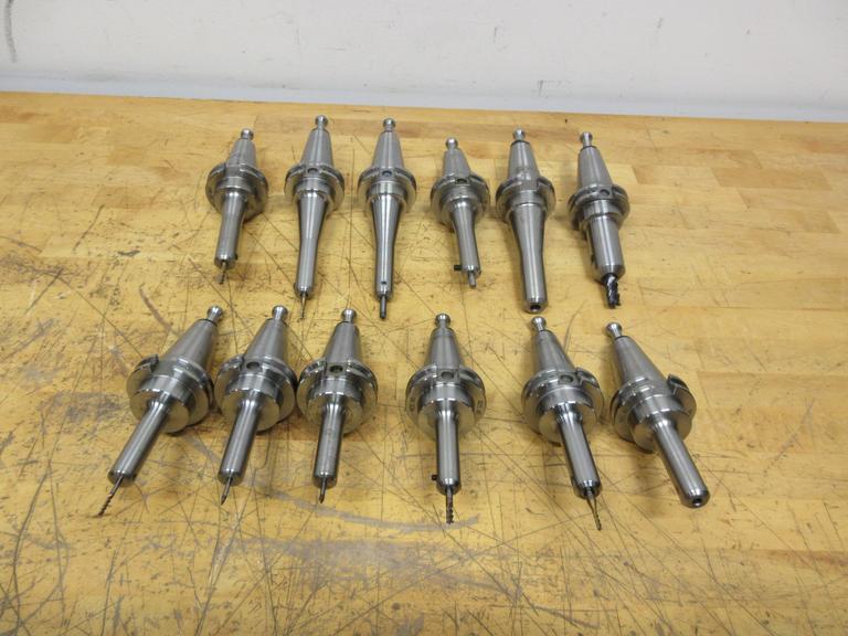 Pioneer CAT40 (12pcs) Extended Length End Mill Holders, (3) 1/8" Dia, (1) 3/16" Dia, (6) 1/4" Dia, (1) 3/8" Dia, (1) 1/2" Dia