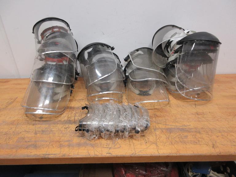 Grinding Face Shields (18pcs), Rubber Safety Goggles (11 pair)