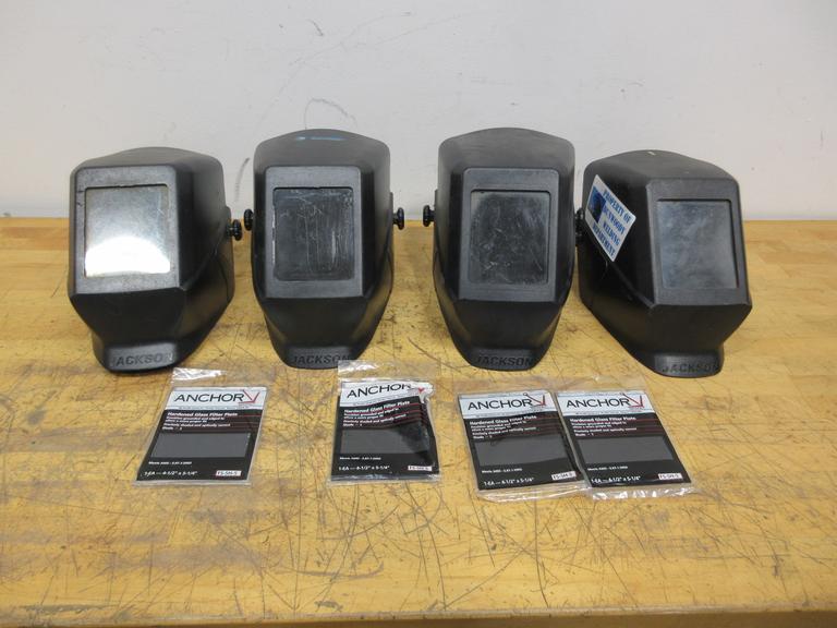 Jackson Safety Welding Helmets, (4pcs) Fixed Shade with New Hardened Glass Filler Plates