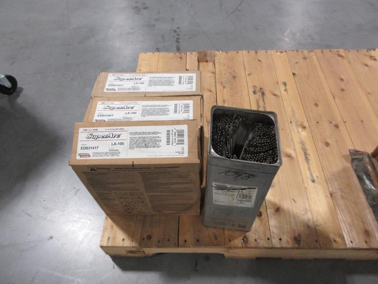 Lincoln Electric SuperArc LA-100 .045" Mig Welding Wire (3) ***New Rolls in Boxes***, and 1018 Stick Welding Rod Electrodes