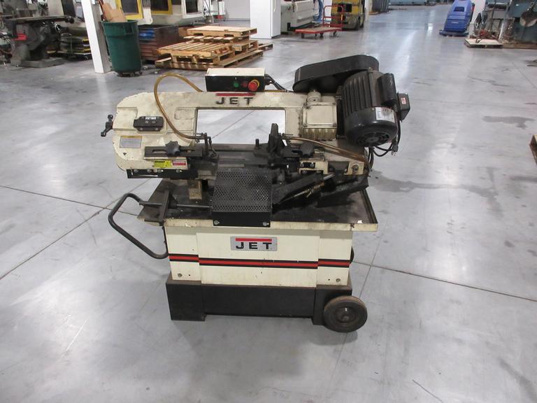 Jet HVBS-710S 7x10-1/2 in. Mitering Horizontal/Vertical Bandsaw, on Portable Steel Base, 