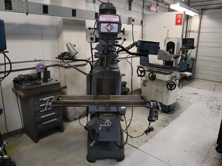 Clausing Kondia 9"x48" Knee Mill, Acu-Rite Millrite 2-Axis DRO, Quill Feed, X-Axis Servo Power Feed