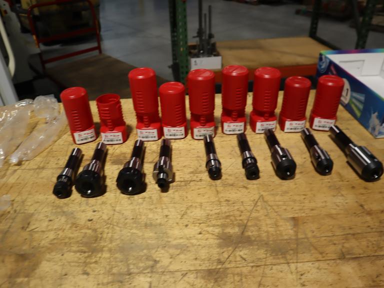 Haas R8 Tool Holders (9pc) Set, (4) End Mill Holders 1/4, 1/2, 5/8, 3/4", (2) ER32 & ER16 Collet, (1) Shell Mill Driver ***New In Packages***