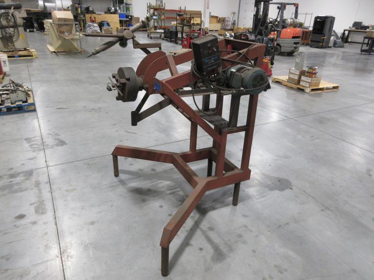 Motorized Rotary Oxy Acetylene Cutting Stand, with 9" 3-Jaw Chuck, Variable Speed Control, and Electric Motor Drive