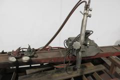 Oxy/Acetylene Torch Track Cutting Table with Victor VCM 200 Motor Unit and Adjustable Torch, Track, and Material Catch Drawers
