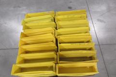 Plastic Yellow Stacking Bins 10" x 2" x 4" Size, Approx 650+ Bins on Pallet