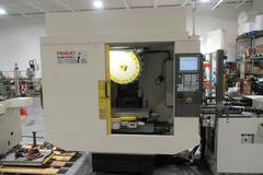 Fanuc Robodrill Alpha T21iEL CNC Drilling/Tapping Machine w/Automatic Pallet Changer, Renishaw Probing System, 21 ATC