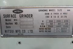 Mitsui Seiki MSG-200MH Hand Feed Surface Grinder, 6"x12" Chuck, Coolant (Located at Cullinan Rigging in Ramsey, MN)