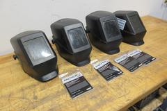 Jackson Safety Welding Helmets, (4pcs) Fixed Shade with New Hardened Glass Filler Plates