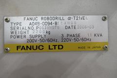 Fanuc Robodrill Alpha T21iEL CNC Drilling/Tapping Machine w/Automatic Pallet Changer, Renishaw Probing System, 21 ATC